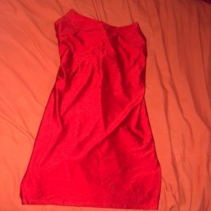 Silk red mini dress